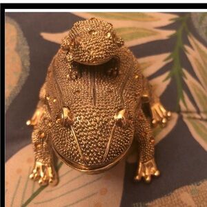 Rhinestone Frog paper weight  + frog magnifying lens + frog letter opener Beauty